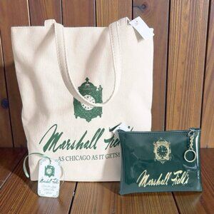 Marshall Field’s 2 Pc Canvas Tote Set. NWT With Gift Tag